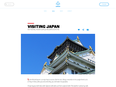 035 - Blog Post 035 blog post dailyui icon illustration interface japan journal travel uiux web