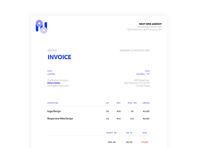 046 - Invoice 046 client customer daily ui form invoice logo money payment track uiux