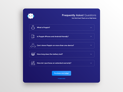 092 - FAQ 092 100 days daily ui design faq frequently asked questions poppin popup uiux web