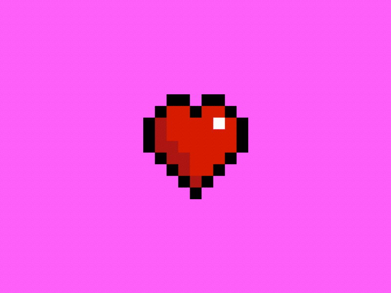 Rainbow Pixel Heart Gif