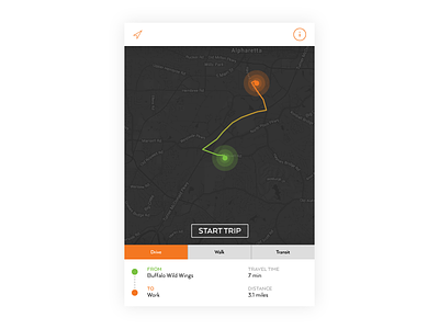 Daily UI 020 - Location Tracker 020 dailyui distance map navigation tracking trip ui ux wings work