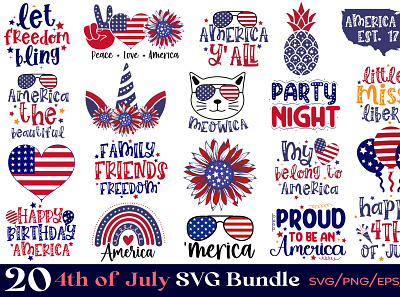 4th of July SVG Bundle independence day shirt