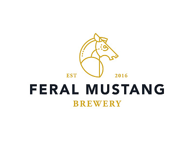 Feral branding brewing fake geometric horse logo neigh