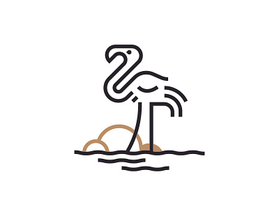 Flamingo bird flamingo illustration lines minimal wadding wetlands