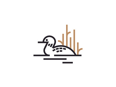 Loon bird illustration lake lines loom minimal minnesota wetlands