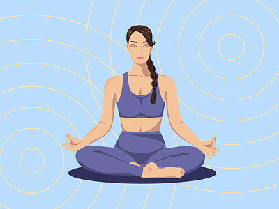 Yoga Girl exercise faceless fitness flat health illustration lotus sport woman yoga
