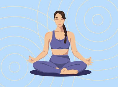 Yoga Girl exercise faceless fitness flat health illustration lotus sport woman yoga