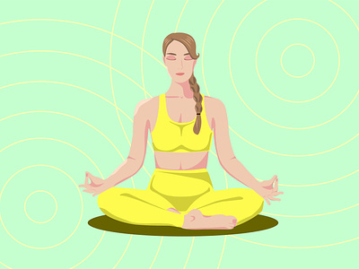 Yoga Girl exercise faceless fitness flat fresh health illustration lifestyle poster sport woman yellow yoga