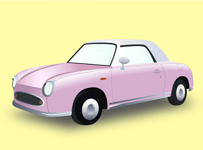 Retro Car. automobile car city graphic design illustration pink retro taxi woman