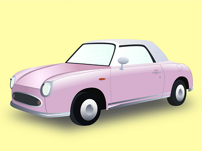 Retro Car. automobile car city graphic design illustration pink retro taxi woman