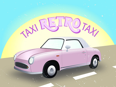 Retro Taxi. auto branding car corporative identity logo retro road romantic taxi
