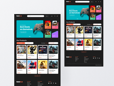 GameHub | Darkmode darkmode design ecommerce gaming inspiration landing page minimal presentation u ui