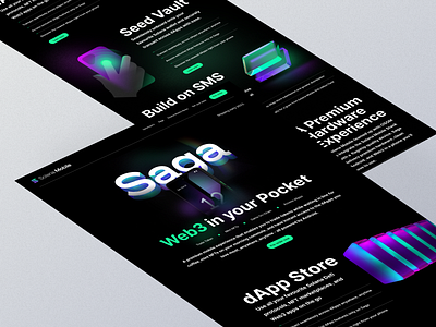 Exploration of Solana Mobile Website design landing page ui web3 website