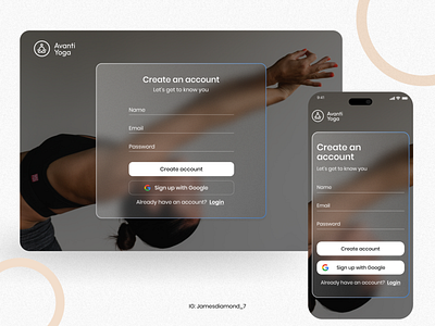 Avanti Yoga - Sign Up page design figma landing page minimal photoshop simple ui web webdesign yoga