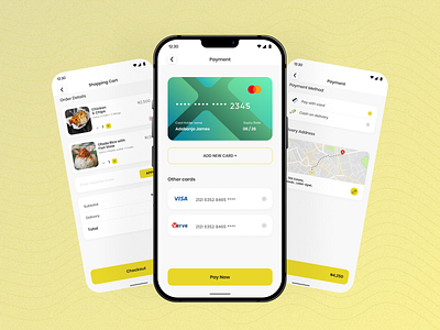 Food delivery | Payment Selection 3d app branding checkout design ecommerce food inspirationn minimal payment ui uiux ux