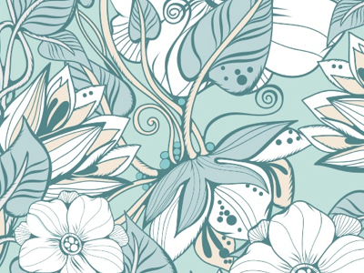 Floral_seamless pattern_lotos floral graphics marushabelle nature seamless vector