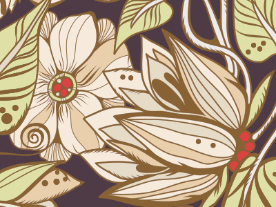 Lotos Seamlrss Pattern Brown floral graphics marushabelle nature vector