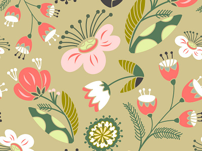 Floral vector seamless pattern