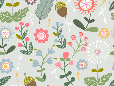 Cute summer seamless pattern) cartoon flat graphic marushabelle summer vector