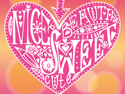 Heart beautiful cute flat heart logo love marushabelle sweet vector