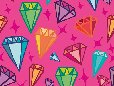 Brilliant diamonds marushabelle seamless pattern vector vintage