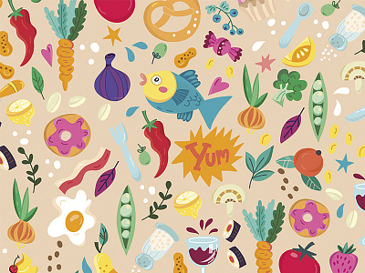 Food_stories crazy pattern flower life marushabelle sweet vector