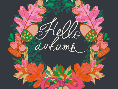 Hello autumn crazy pattern flower life marushabelle sweet vector