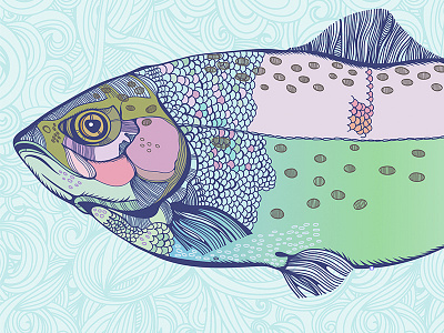 Rainbow Trout fish graphic marushabelle rainbow trout