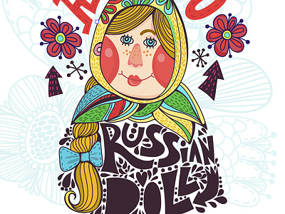 Russian Doll flowers lettering marushabelle russiandoll