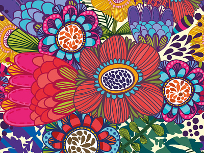 Floral pattern bright flower marushabelle seamless pattern summer