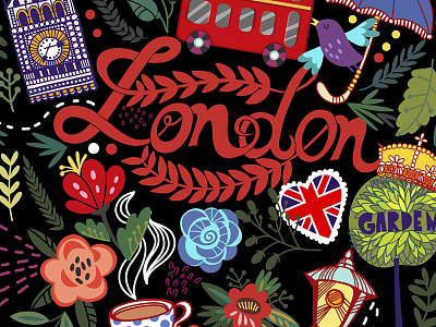 London Pattern flat london marushabelle pattern sweet vector