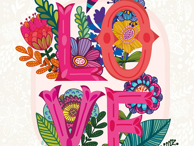 Love bright flower love marushabelle seamless pattern summer