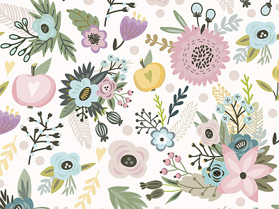 Gentle Flowers flower gentle marushabelle seamless pattern summer