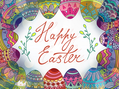 Bright Easter bright easter eggs marushabelle seamless pattern