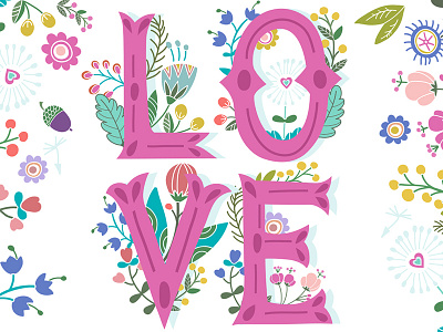 Love bright flower love marushabelle seamless pattern summer