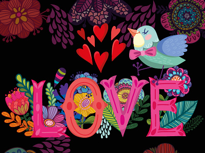 Love banners flowers heart marushabelle spring