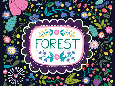 Forest bright forest marushabelle seamless pattern