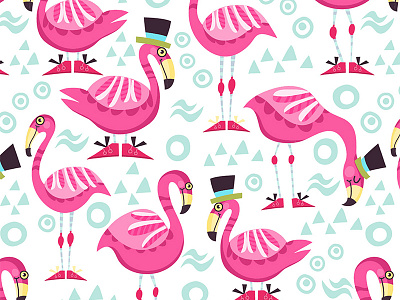 Flamingo pattern bird flamingo marushabelle pattern pink