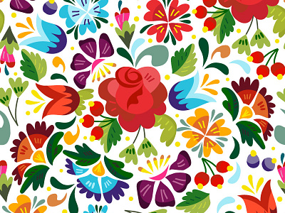 Russian Floral Pattern by Marusha Belle on Dribbble