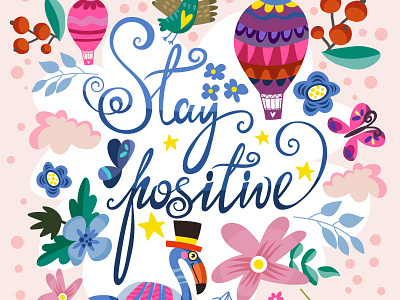 Stay Positive card marushabelle positive