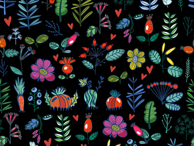Botanical Bright Pattern batanic floral love marushabelle pattern