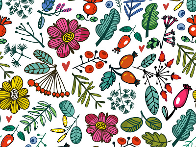 Bright plants bright flowers marushabelle pattern plants