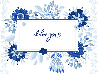 Azulejo floral frame marushabelle pattern