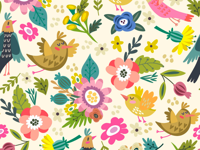 Spring pattern by Marusha Belle on Dribbble