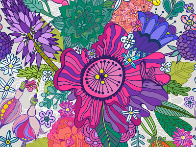 Awesome garden flowers marushabelle pattern