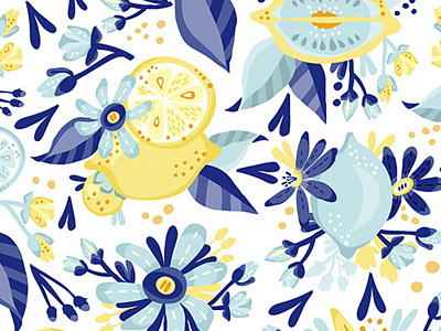 Lemon Twist flowers lemon marushabelle pattern summer