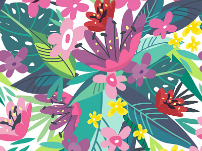 Tropical Pattern flowers marushabelle pattern summer tropical