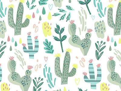 Cacti cute pattern