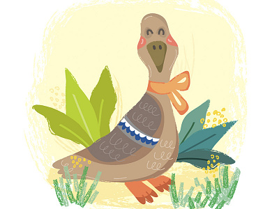 Mr Goose bird character flowers marushabelle spring