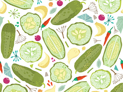 Pickled Juice Pattern illustration marushabelle pattern pickles vector
